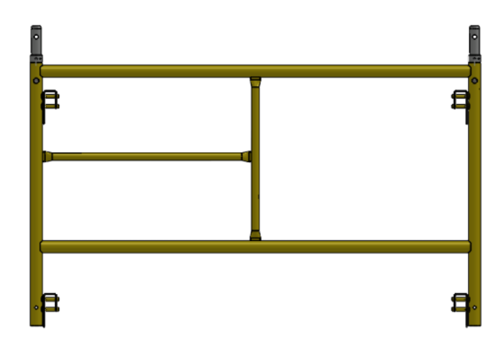 Picture of Step Frame - 5'W x 3'H - #6 Tube - C-lock at 27.75" Spacing - 12" Rung Spacing - Inserts