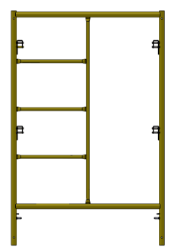 Picture of Step Frame - 4'W x 6'4"H - #7 Tube - C-lock at 27.75" Spacing - Random Rung Spacing