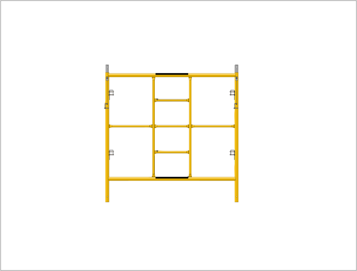 Picture of Center Access Frame - 5'W x 5'H - #6 Tube - C-lock at 27.75" Spacing - 12" Rung Spacing