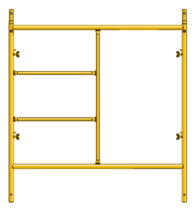 Picture of Step Frame - 5'W x 5'H - #6 Tube - J-lock at 27.75" Spacing - Random Rung Spacing - Inserts