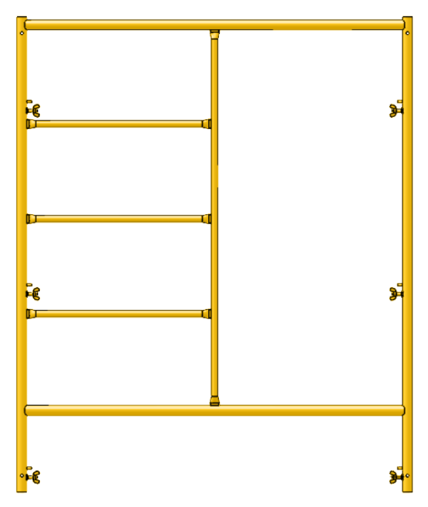 Picture of Step Frame - 5'W x 6'H - #6 Tube - J-lock at 27.75" Spacing - Random Rung Spacing