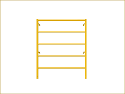 Picture of Ladder Frame - 4'W x 5'H - #5 Tube - J-lock at 27.75" Spacing - 12" Rung Spacing