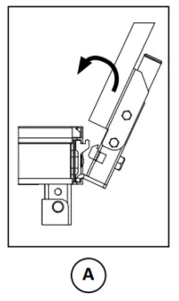 Step A - Guard rail lock inside stage deck