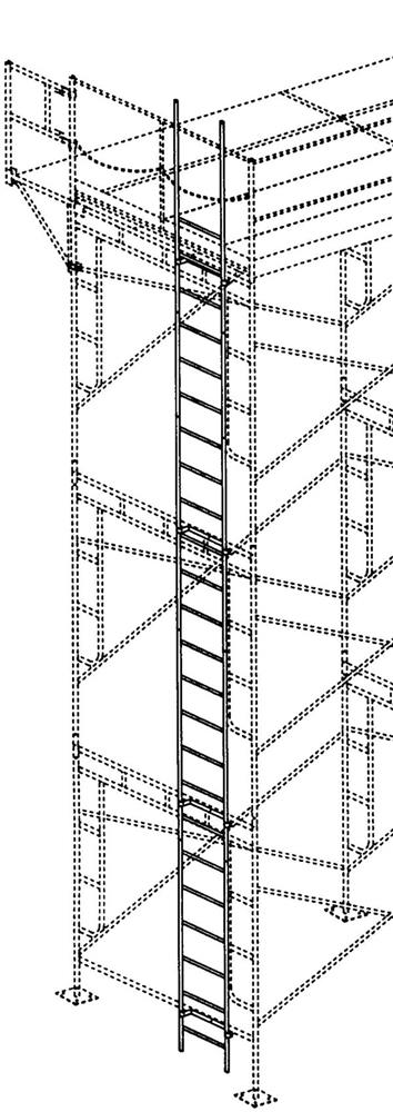 climbing ladder Diagram of climbing ladder on scaffolding