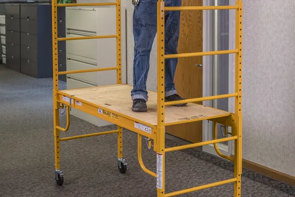 Utility scaffolding used for a light construction project.